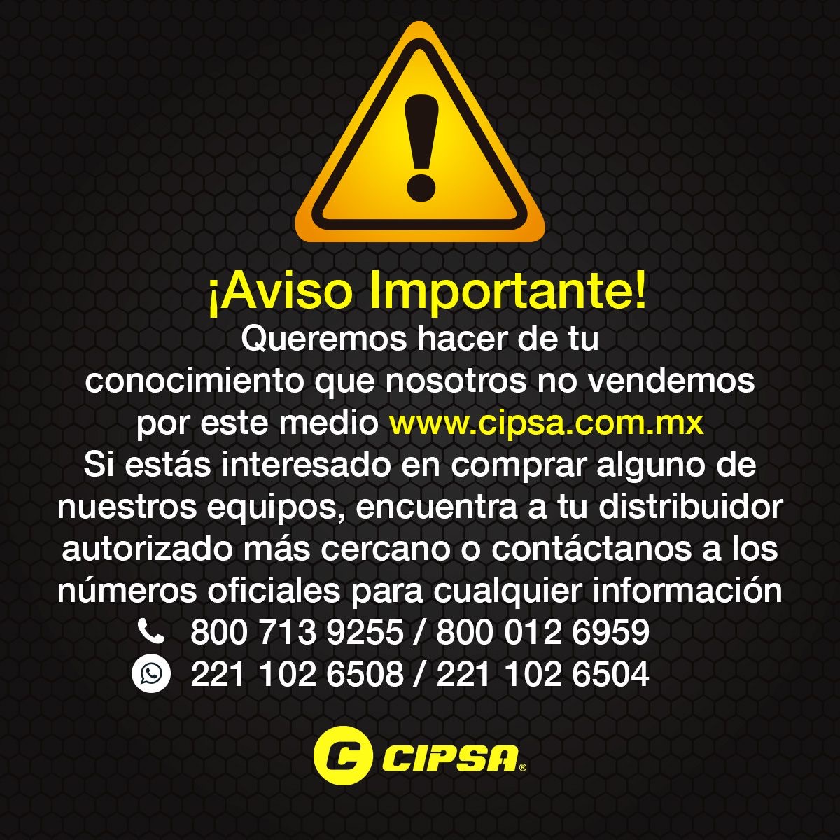 Aviso de Cipsa